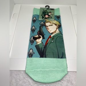 Spy X Family 1 Pair No Show Ankle Socks Green Loid OSFM (5-10) Crunchroll $6.90